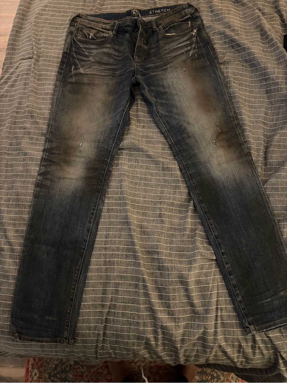 PRPS Men's Skinny Jeans in Washed Black with Faded Detail